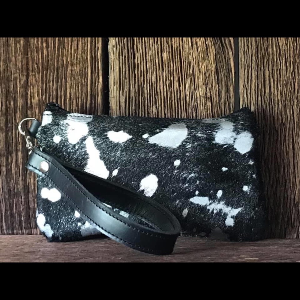 Hair on hide wristlet